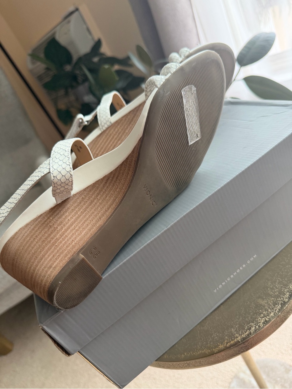 Vionic White Braided-Strap Heeled Sandals - Picture 5 of 8